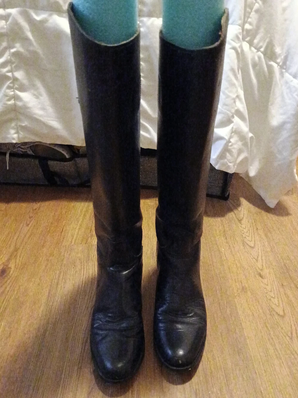 Vintage Tall Black Leather Riding Boots